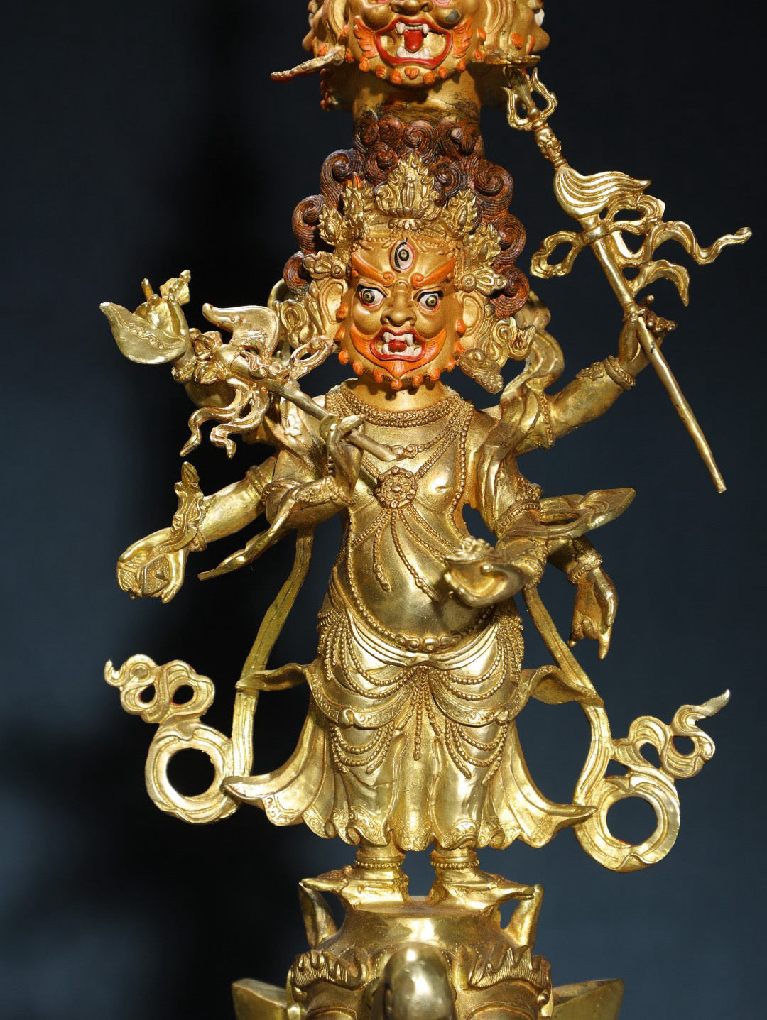 Chinese antique pure copper Mahakala Buddha statue