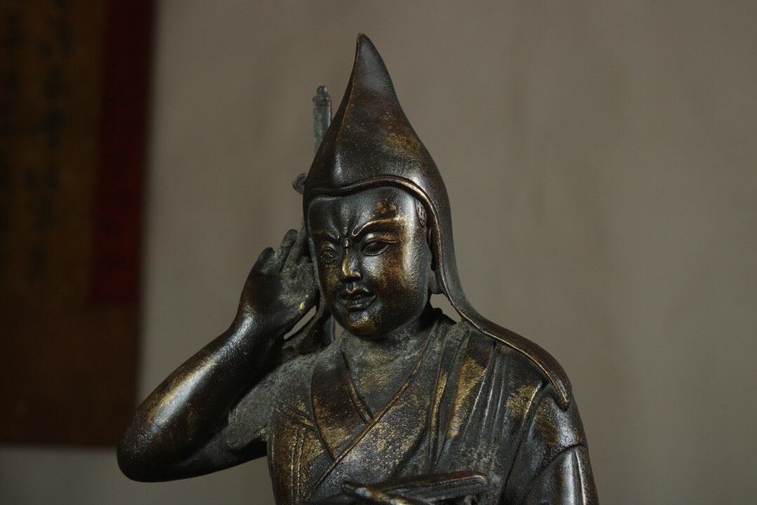 Chinese antique pure copper statue of Zongkhapa Buddha