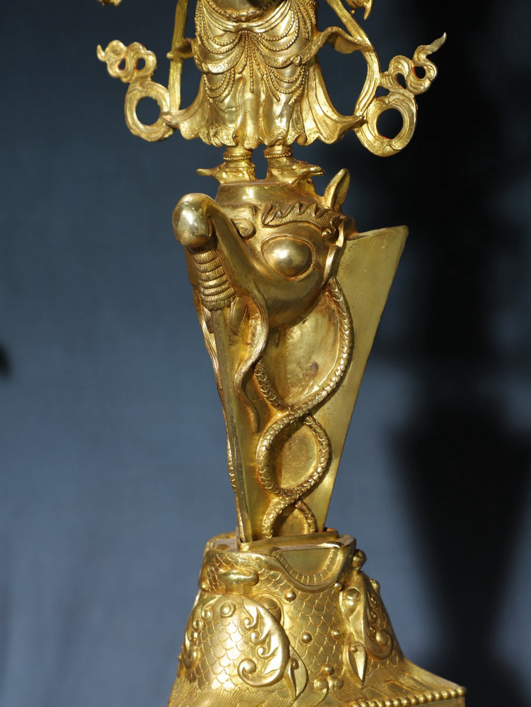 Chinese antique pure copper Mahakala Buddha statue