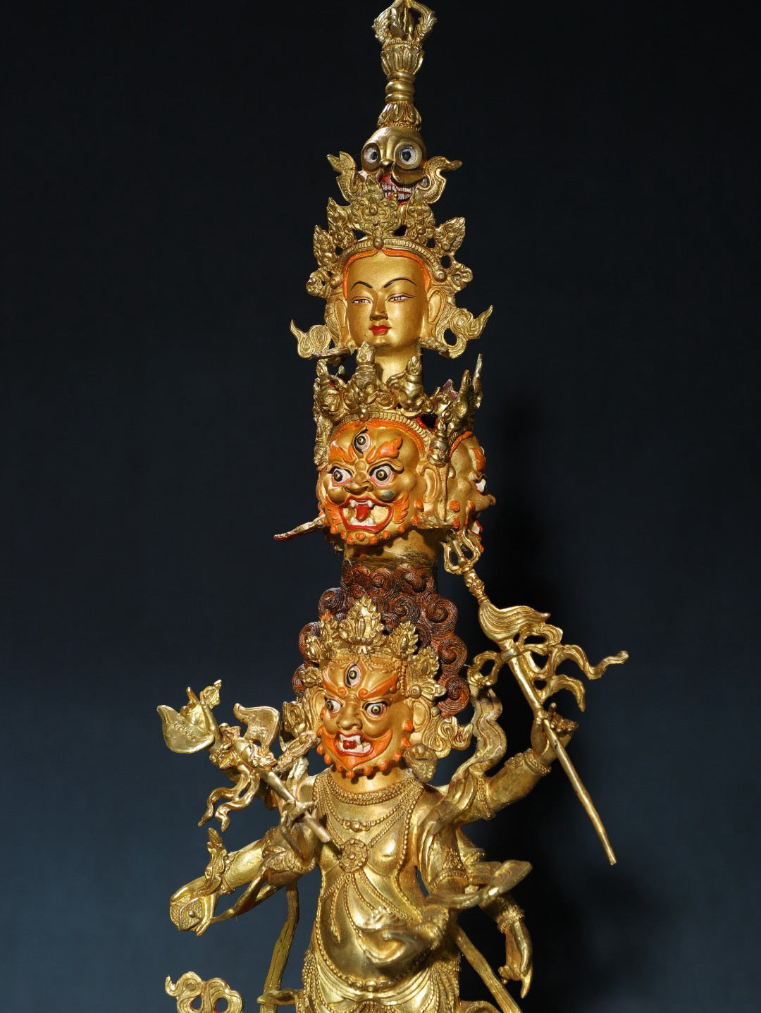 Chinese antique pure copper Mahakala Buddha statue