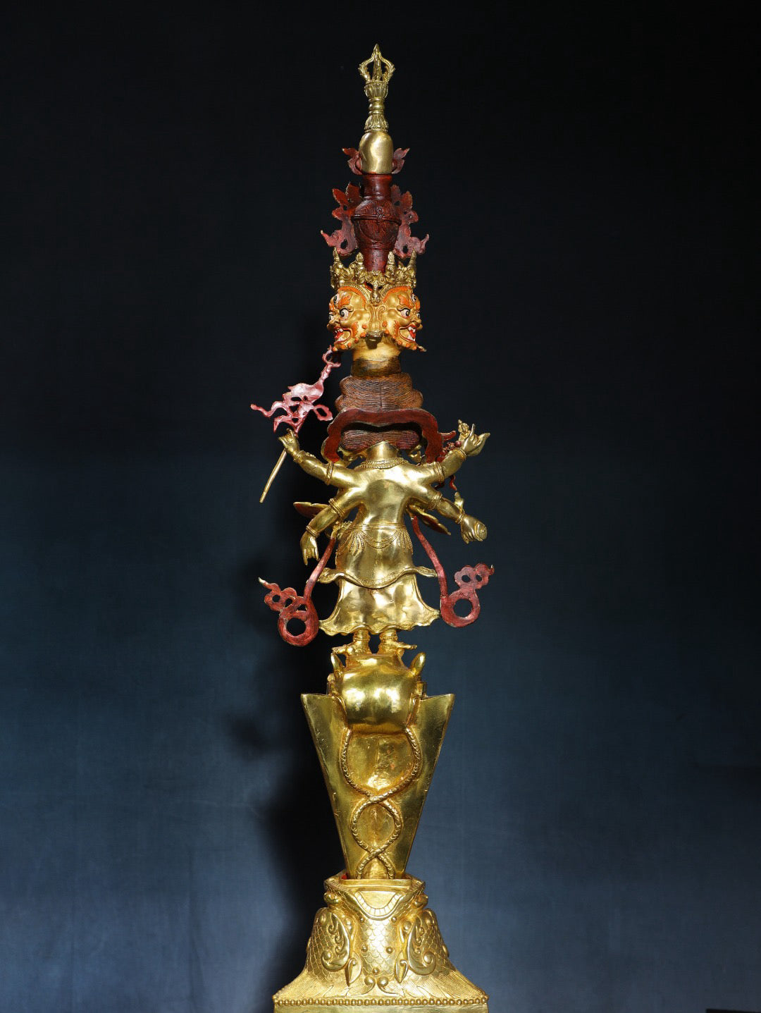 Chinese antique pure copper Mahakala Buddha statue