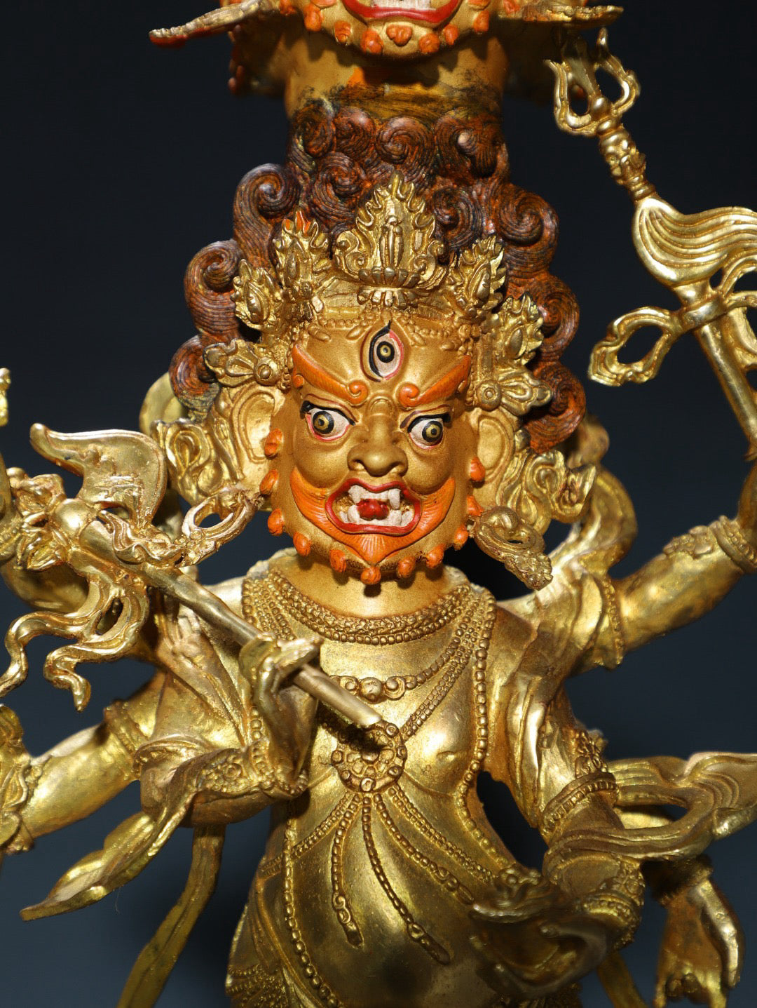 Chinese antique pure copper Mahakala Buddha statue