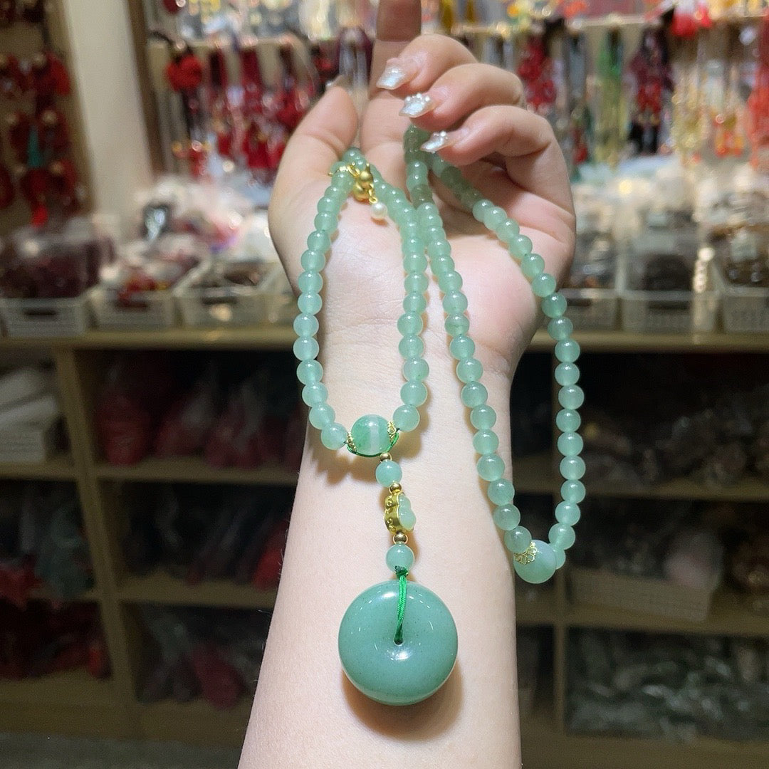 Dongling Jade Ping An Button Sweater Chain