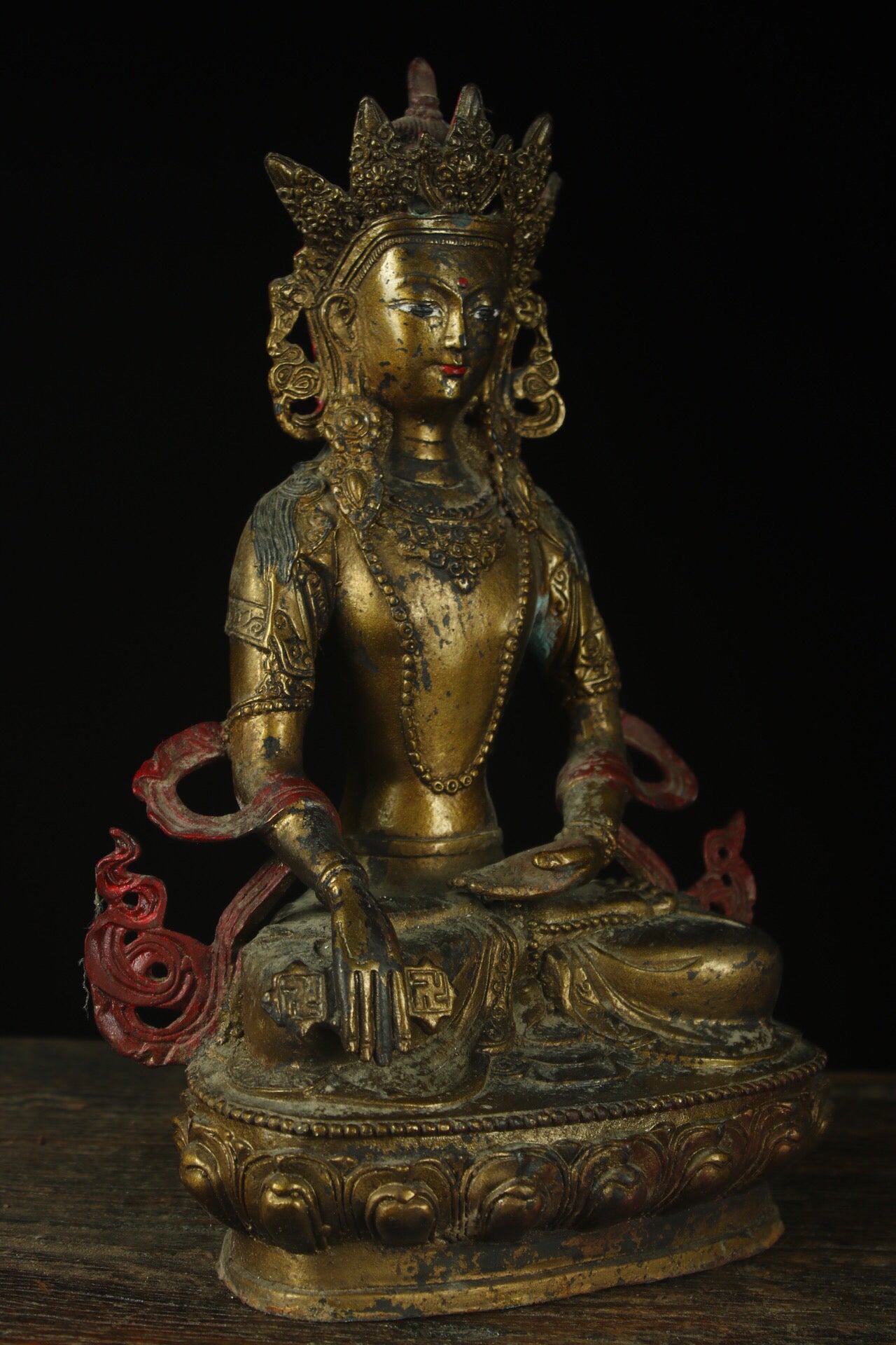 Chinese Antique Pure Copper Bodhisattva