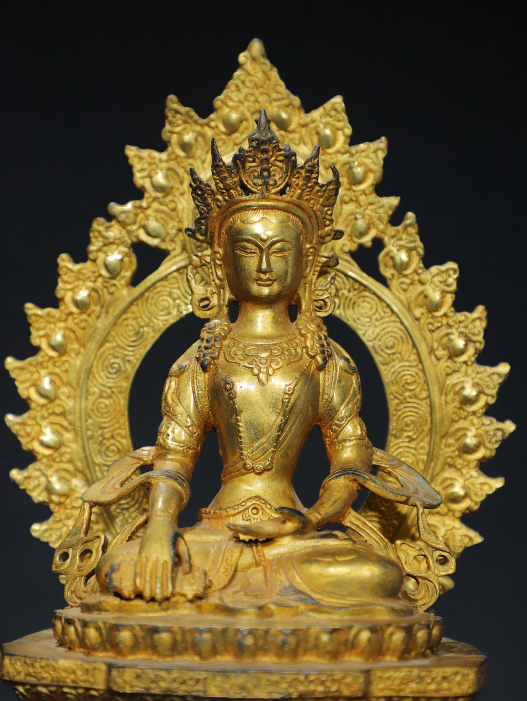 Chinese antique pure copper white Tara Buddha statue