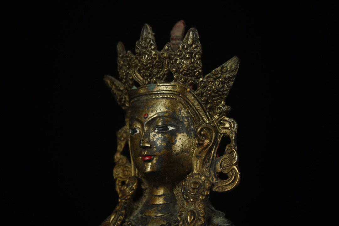 Chinese Antique Pure Copper Bodhisattva