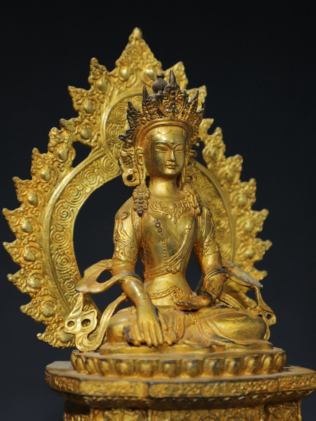 Chinese antique pure copper white Tara Buddha statue