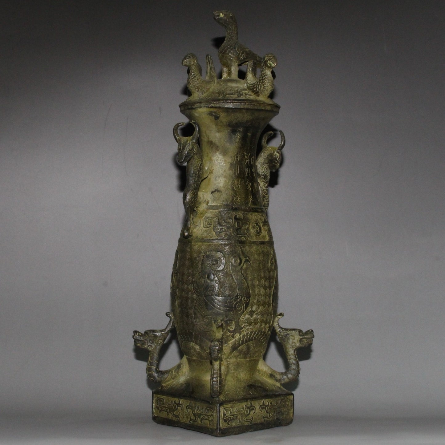Pure copper bird statue vase ornament