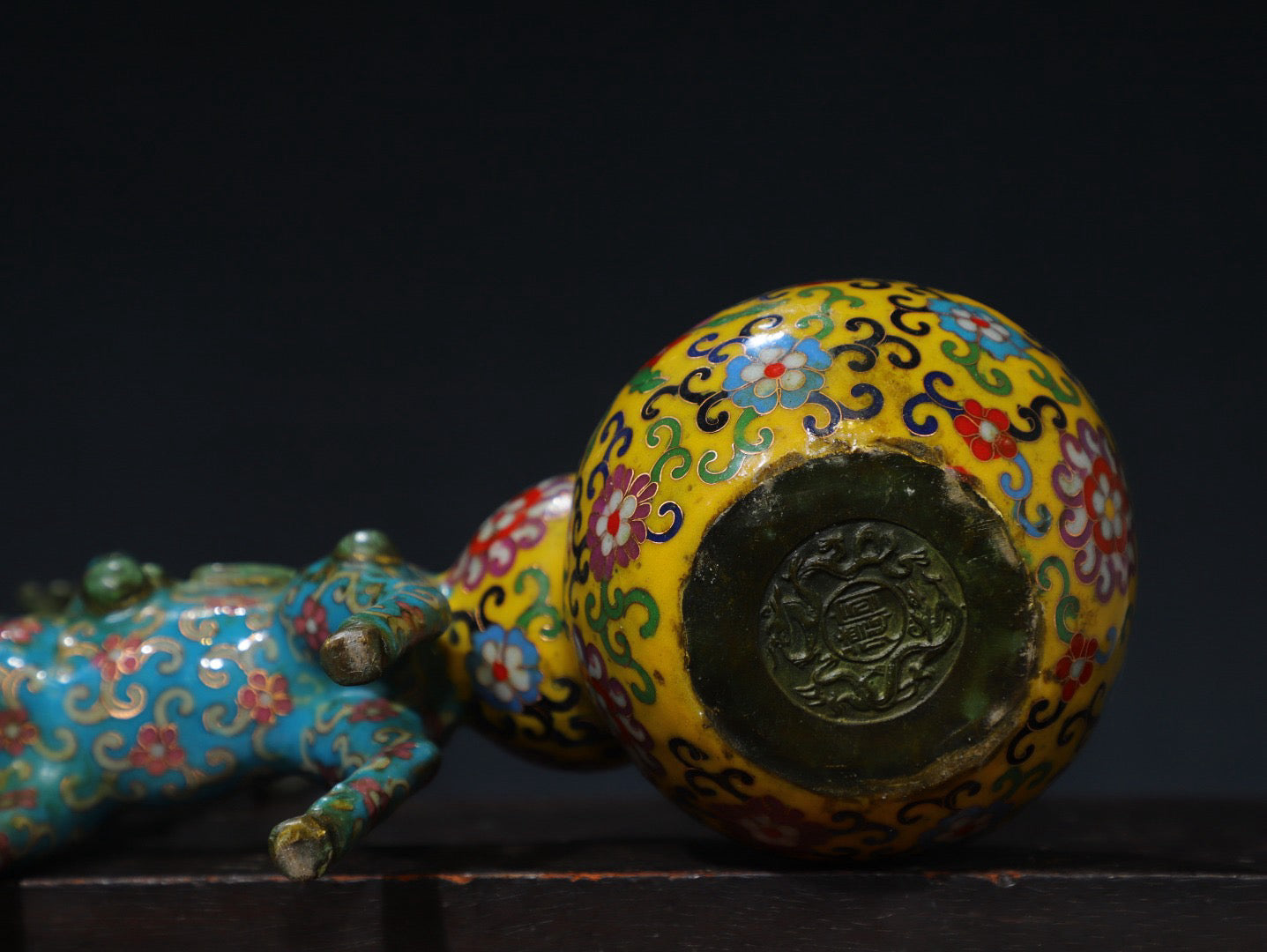 Chinese antique pure copper cloisonne attracting wealth deer ornaments