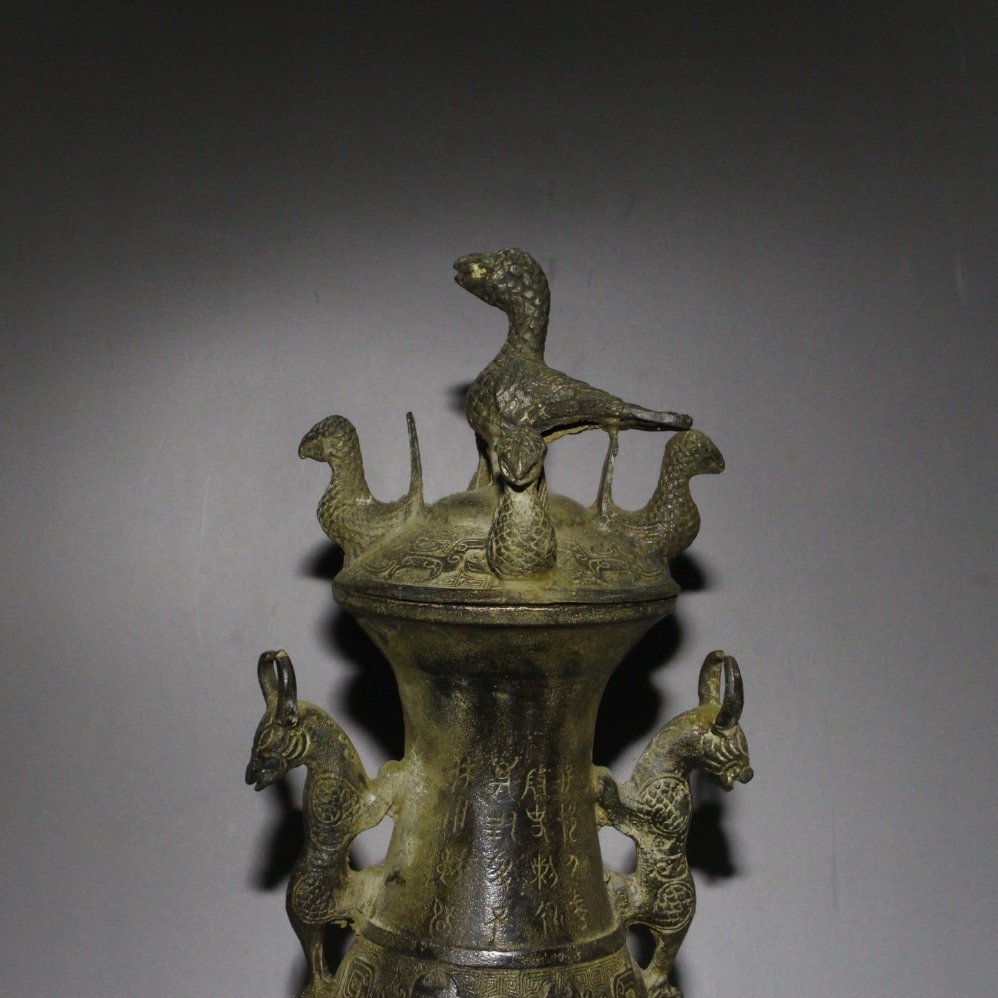 Pure copper bird statue vase ornament