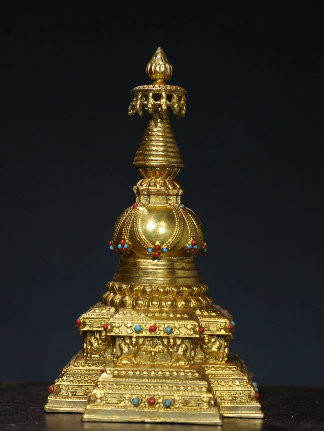 Chinese antique pure copper pagoda