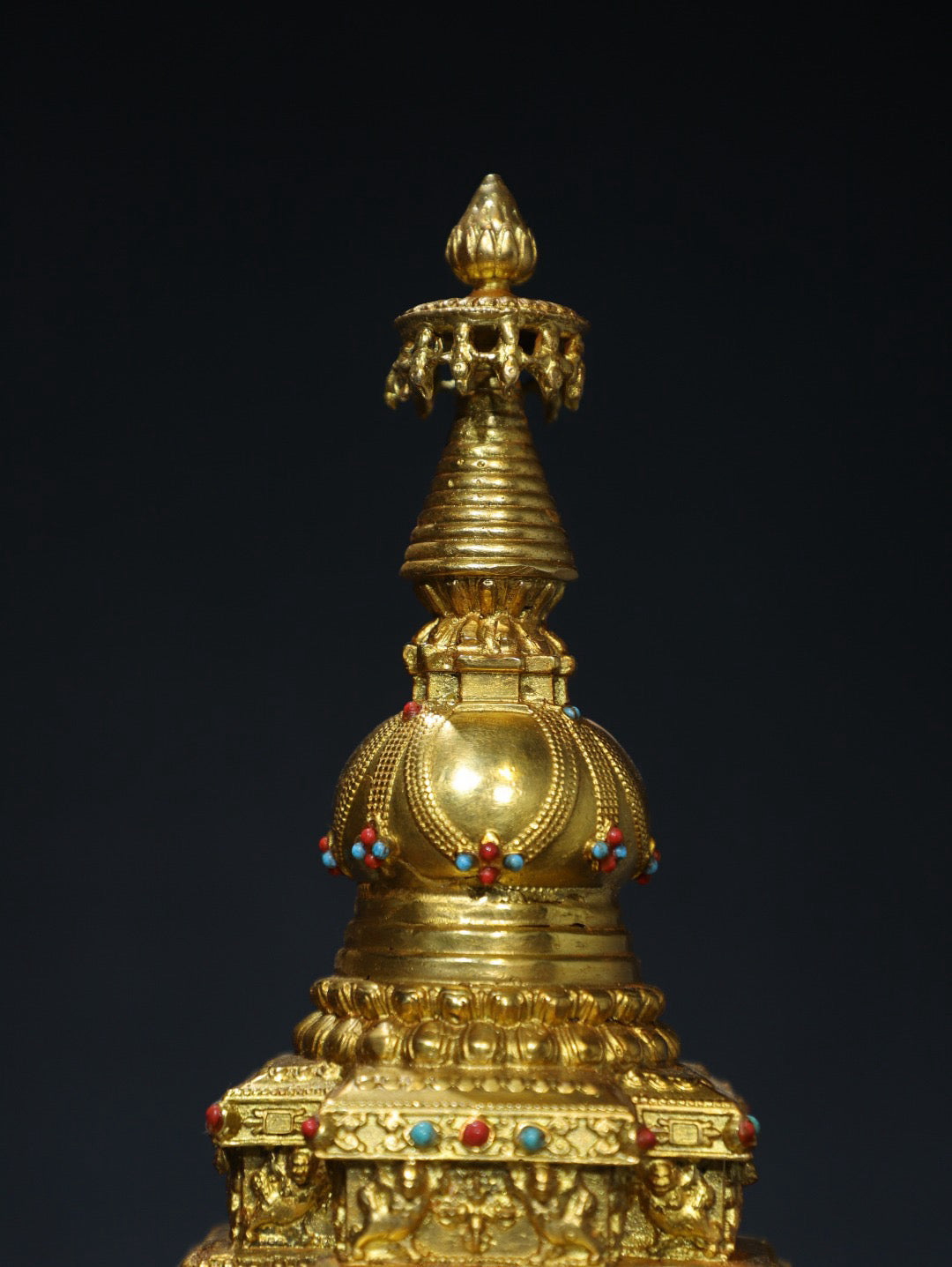 Chinese antique pure copper pagoda
