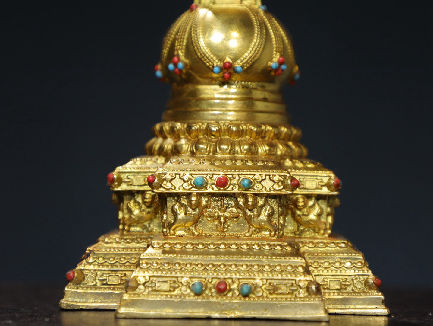 Chinese antique pure copper pagoda