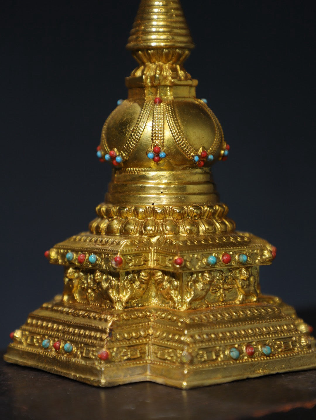 Chinese antique pure copper pagoda