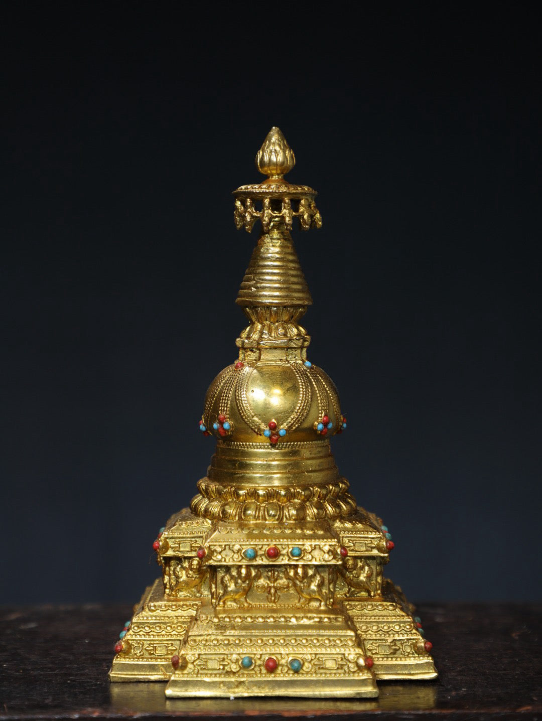 Chinese antique pure copper pagoda