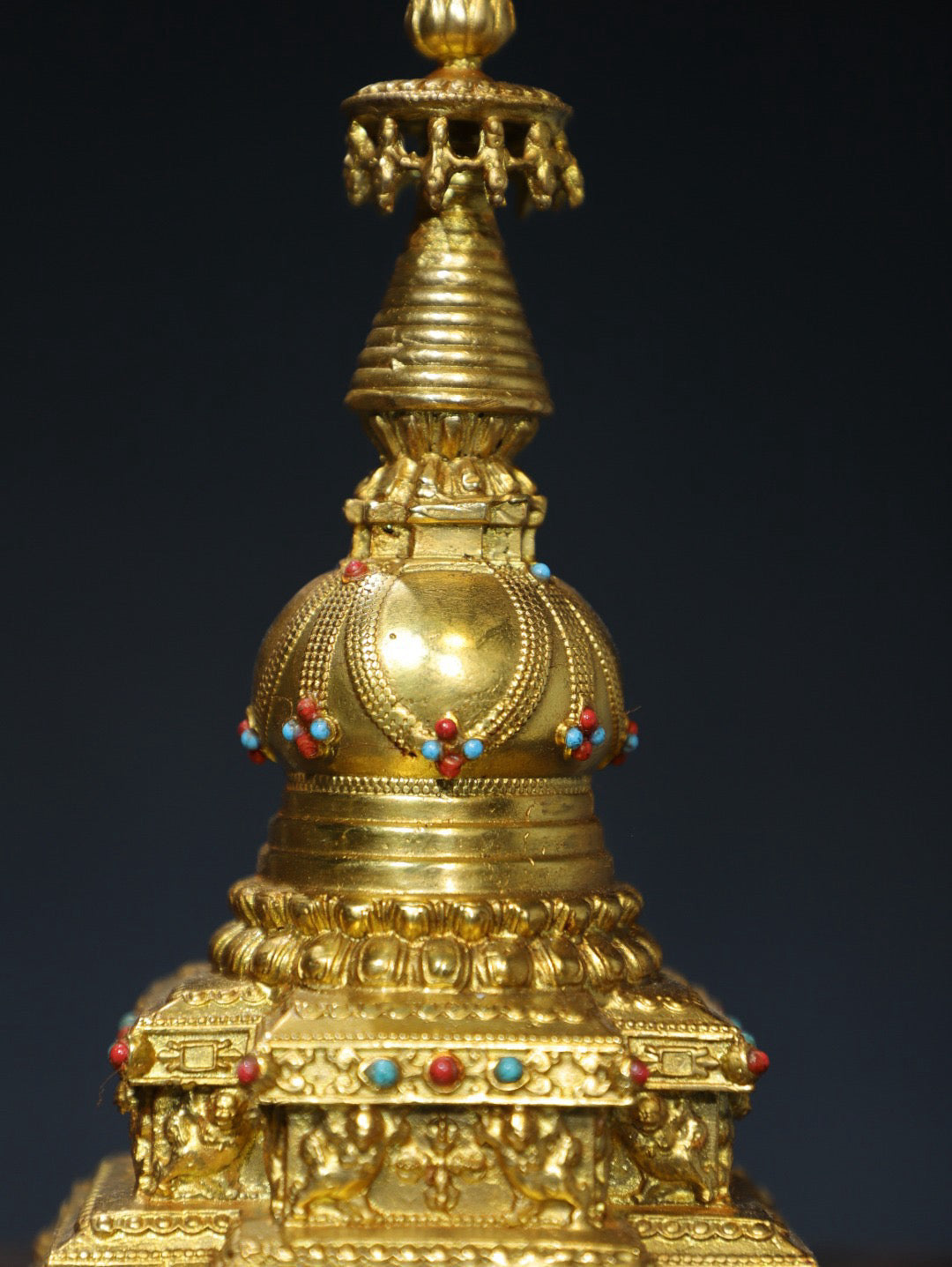 Chinese antique pure copper pagoda