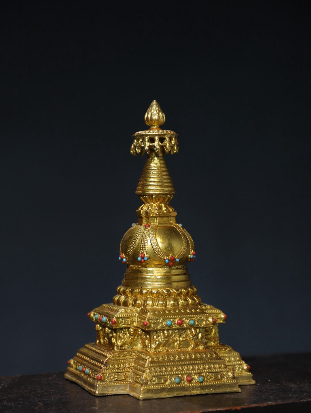 Chinese antique pure copper pagoda