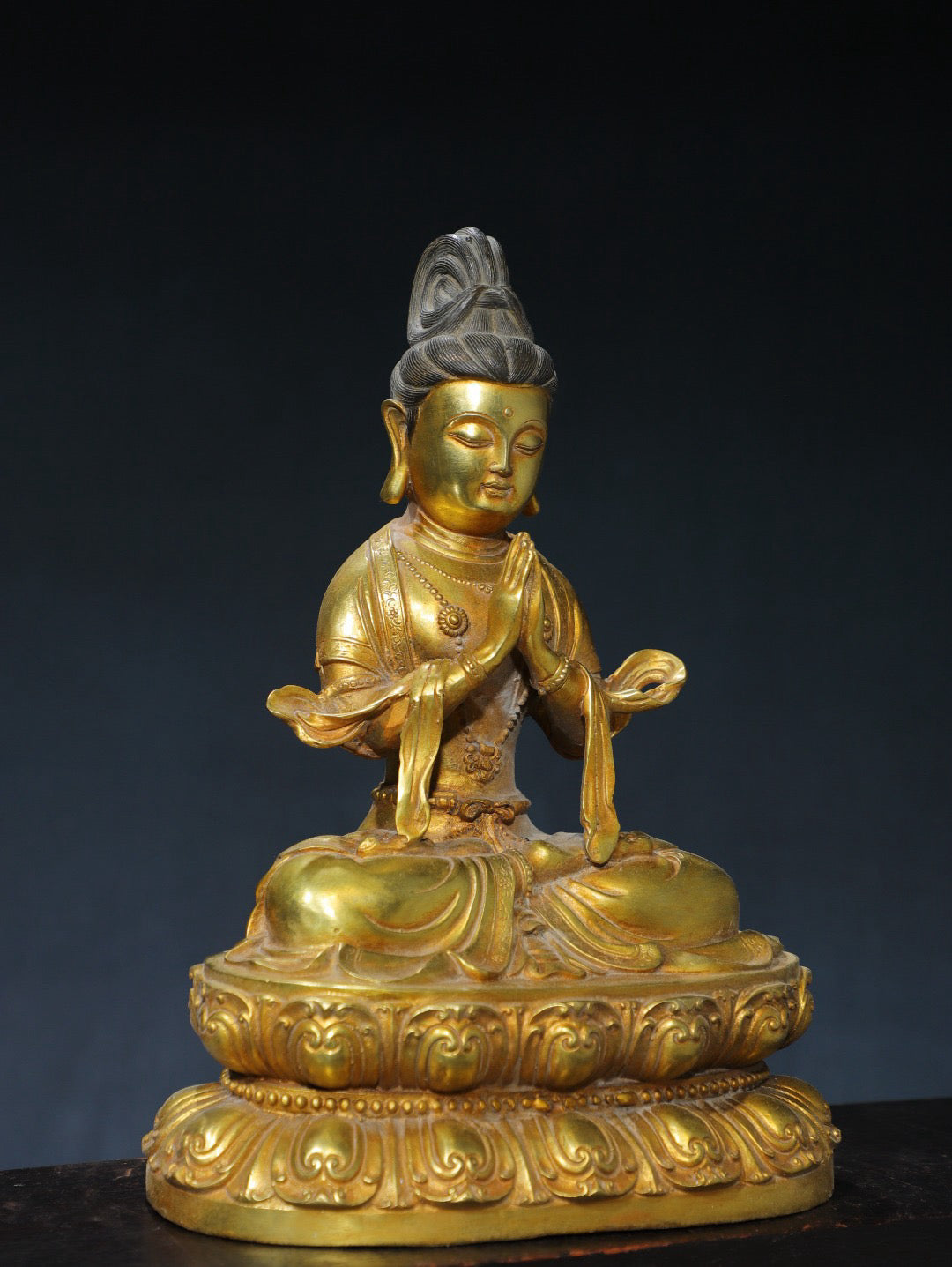 Chinese antique pure copper Guanyin Buddha statue