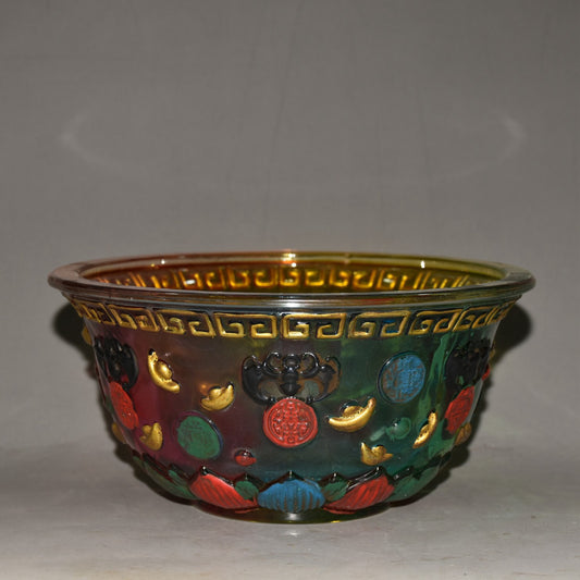 Glass cloisonn é treasure bowl ornaments