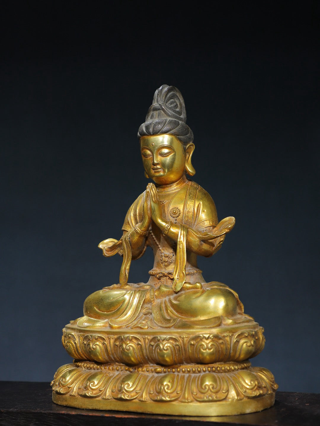 Chinese antique pure copper Guanyin Buddha statue
