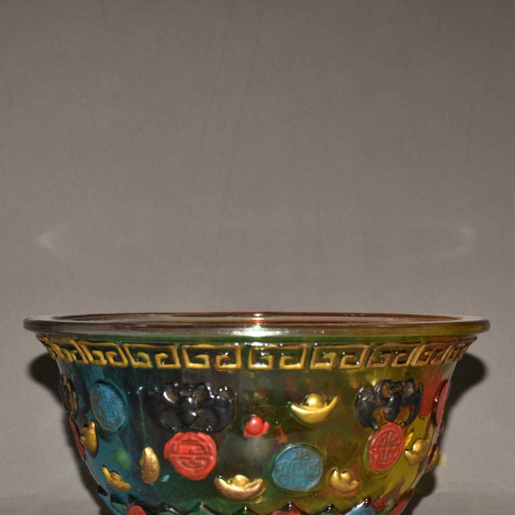 Glass cloisonn é treasure bowl ornaments