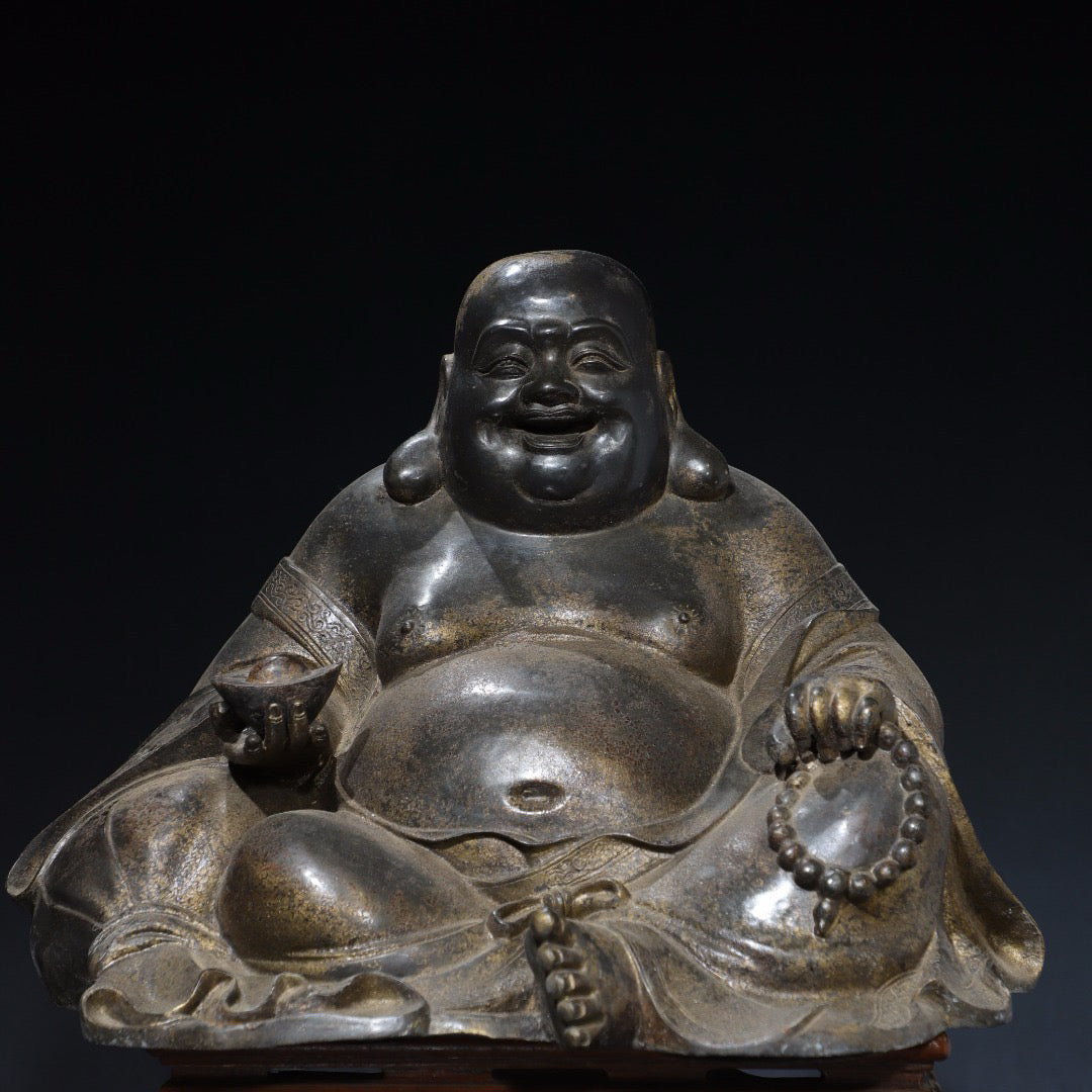 Chinese antique pure copper Maitreya Buddha statue