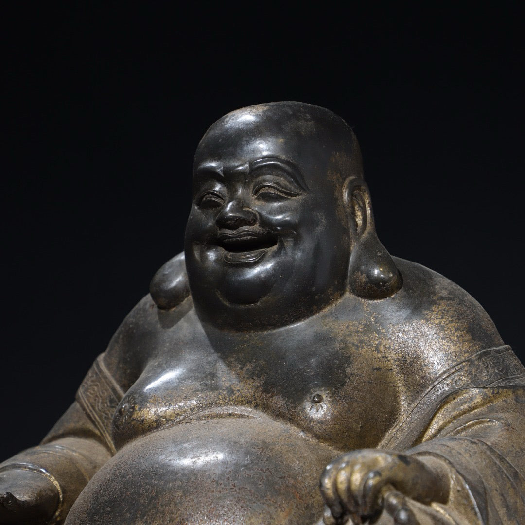 Chinese antique pure copper Maitreya Buddha statue