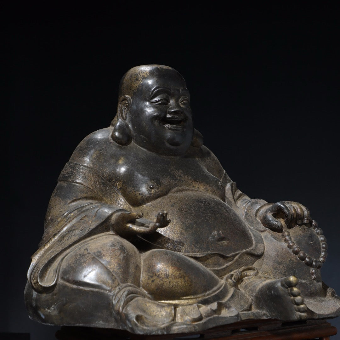 Chinese antique pure copper Maitreya Buddha statue