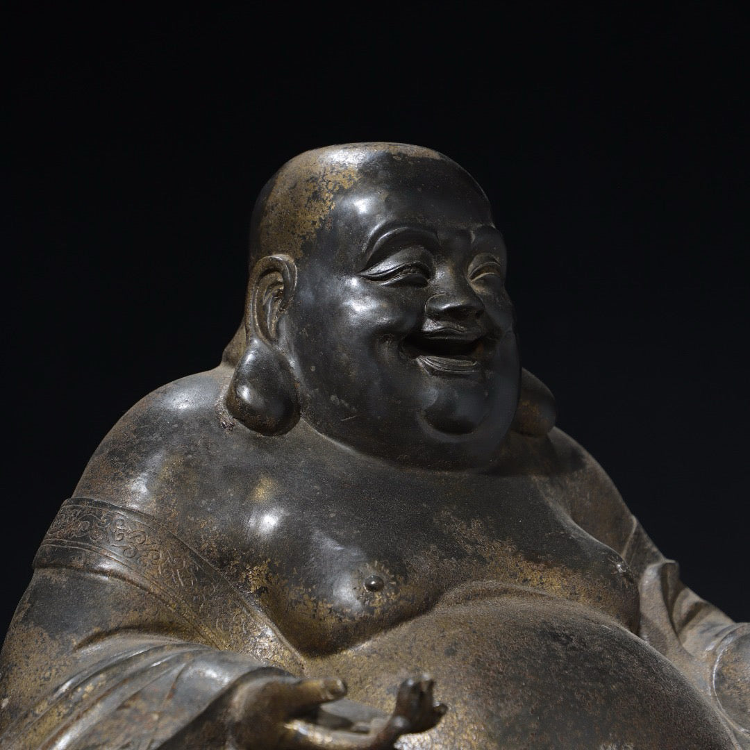 Chinese antique pure copper Maitreya Buddha statue