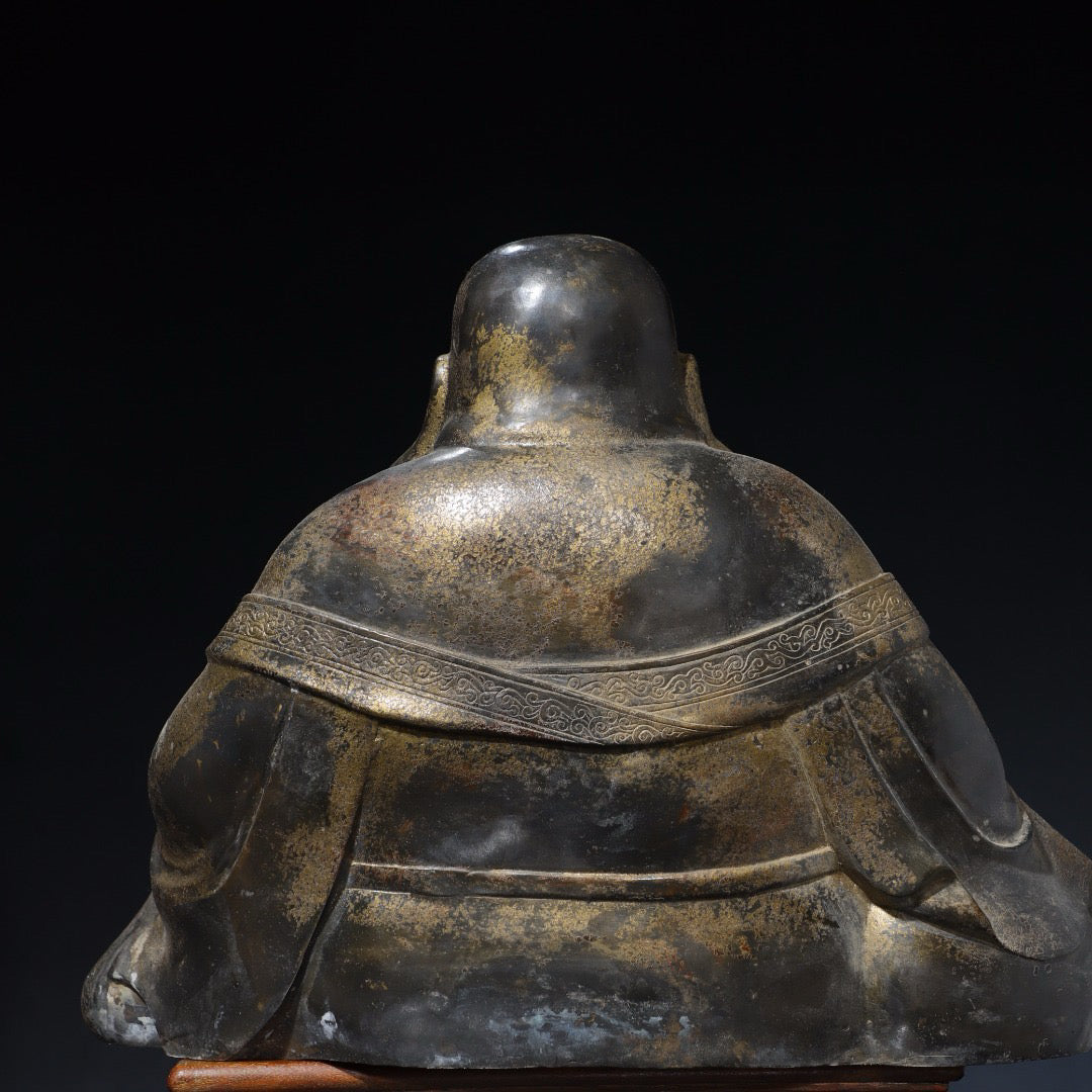 Chinese antique pure copper Maitreya Buddha statue