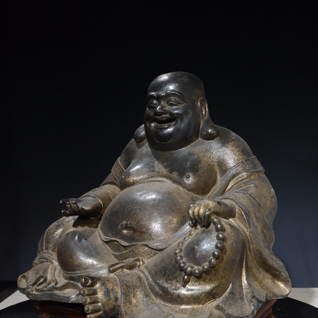Chinese antique pure copper Maitreya Buddha statue