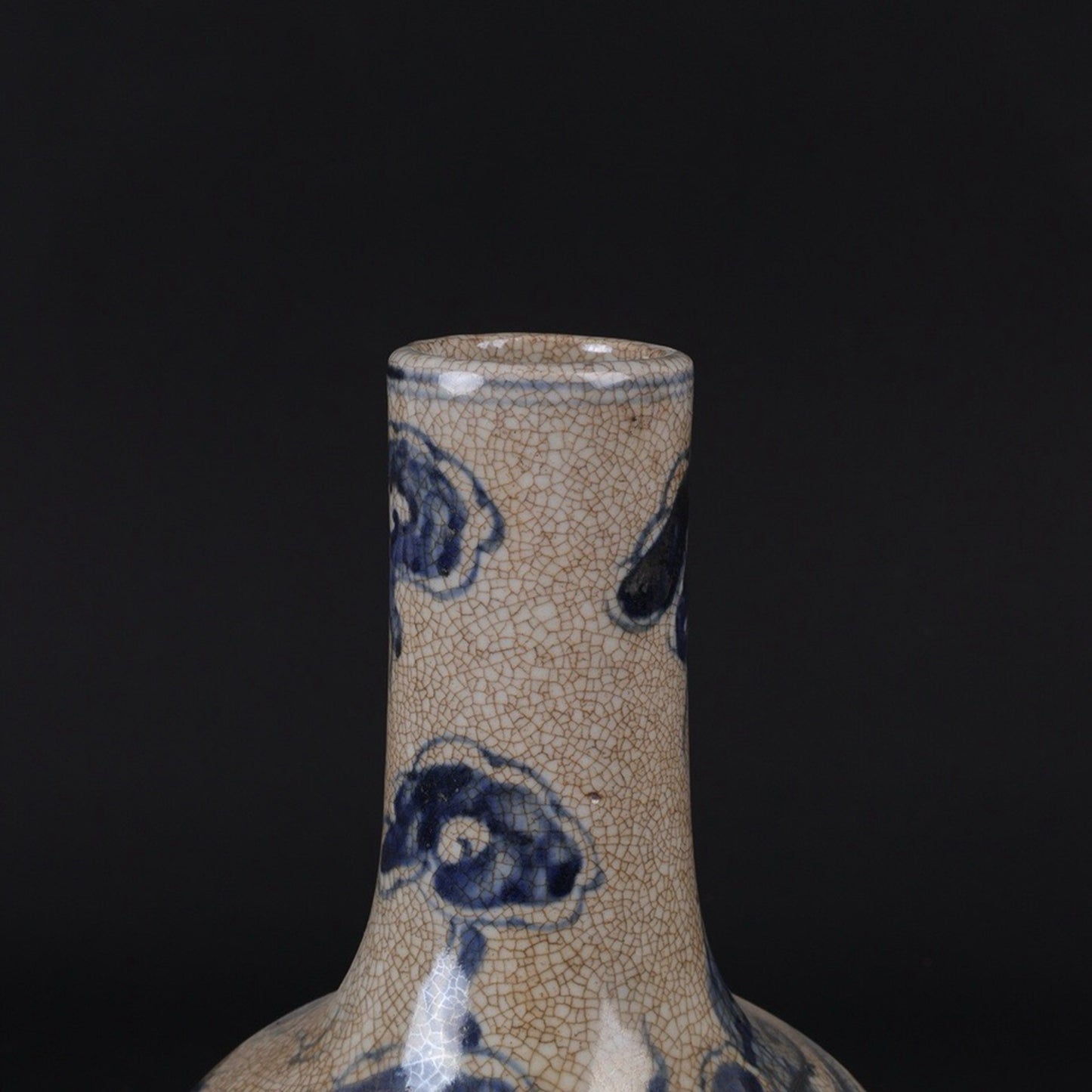 Blue and white split dragon patterned celestial vase