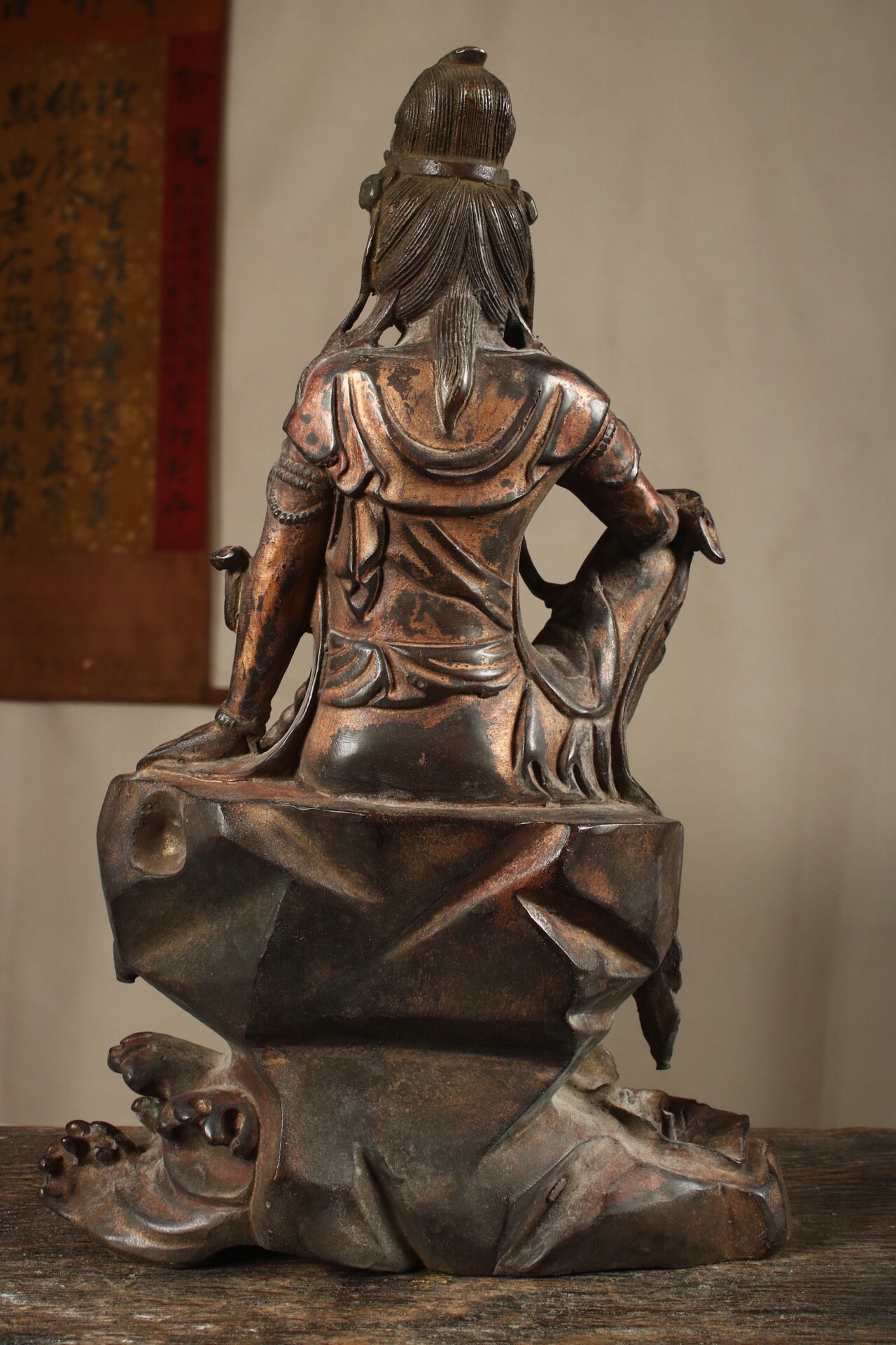 Chinese antique pure copper statue of the free Guanyin Buddha