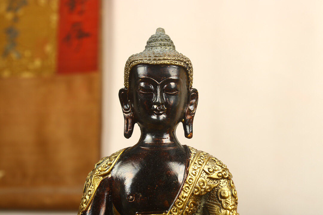 Chinese antique pure copper statue of Amitabha Buddha