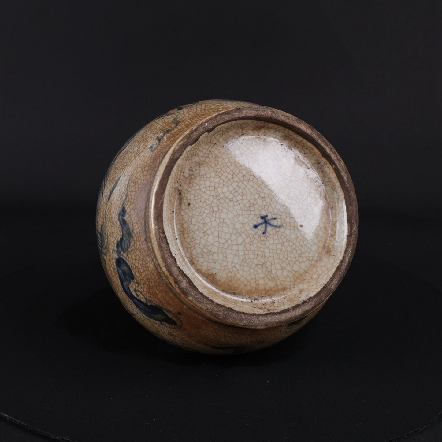 Blue and white split dragon patterned celestial vase