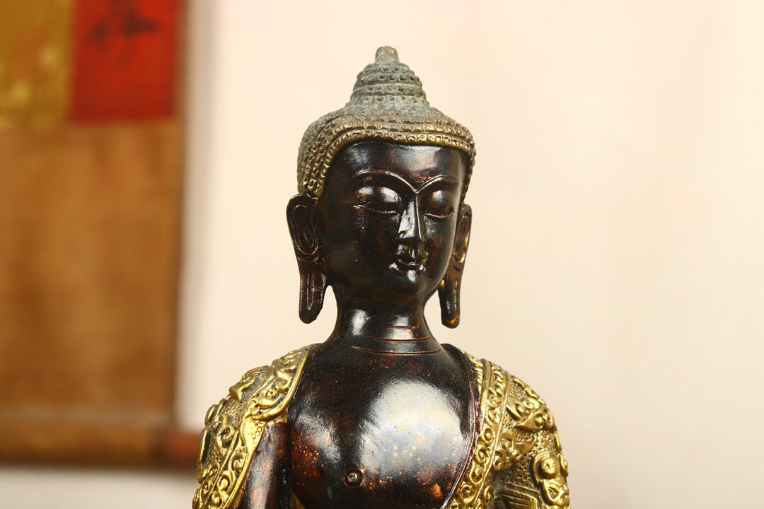 Chinese antique pure copper statue of Amitabha Buddha