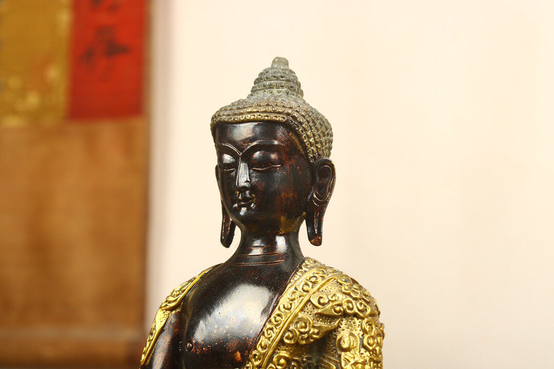Chinese antique pure copper statue of Amitabha Buddha