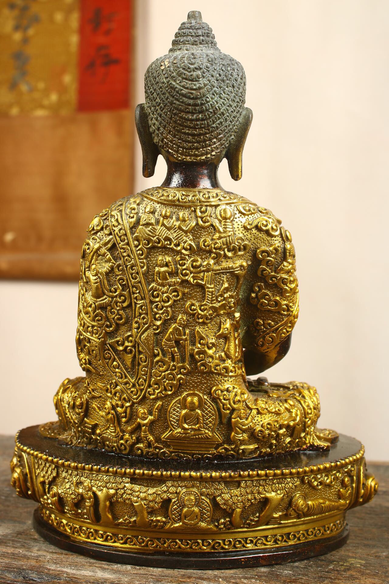 Chinese antique pure copper statue of Amitabha Buddha