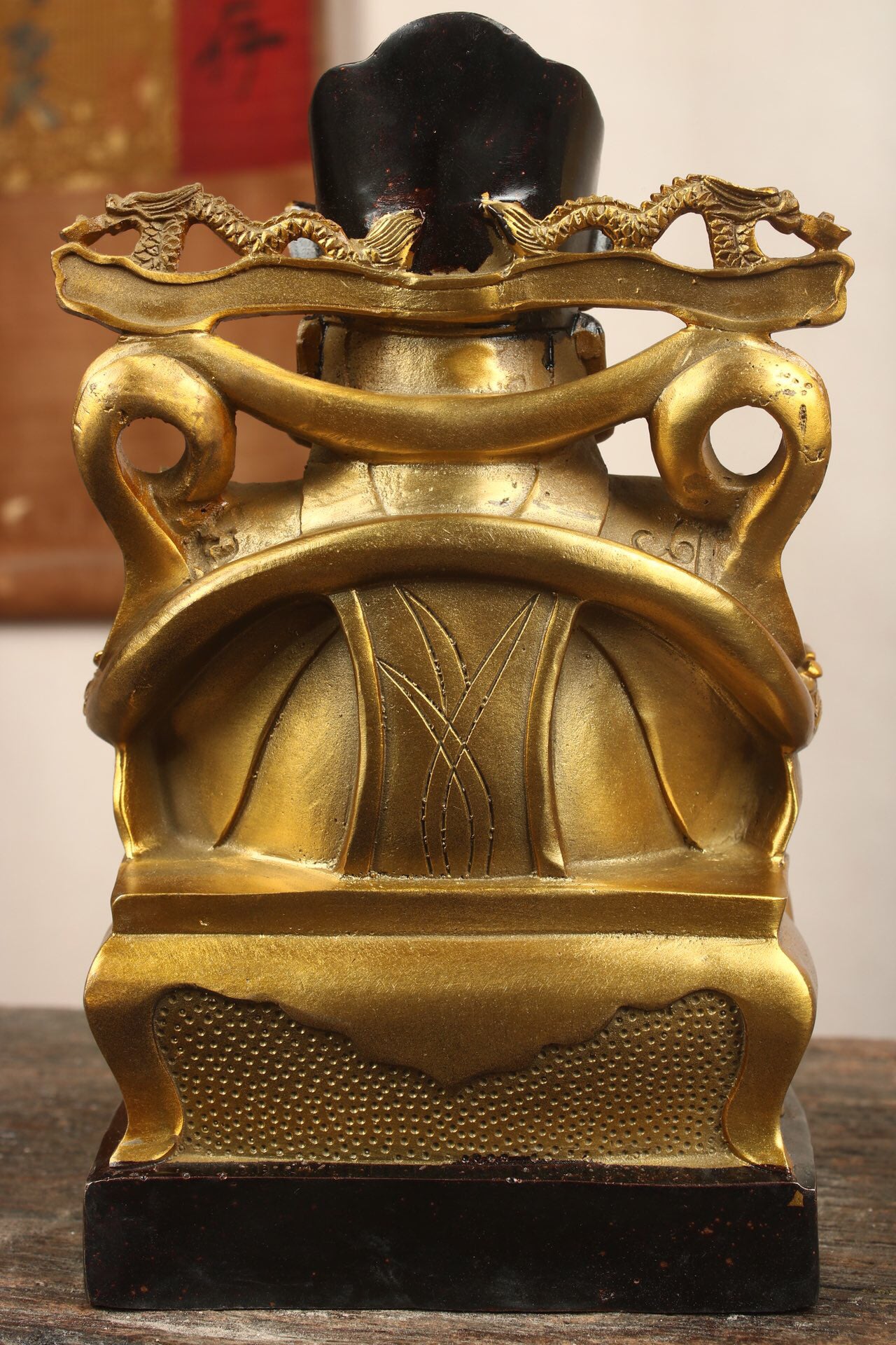 Chinese antique pure copper statue of the God of Wealth Buddha