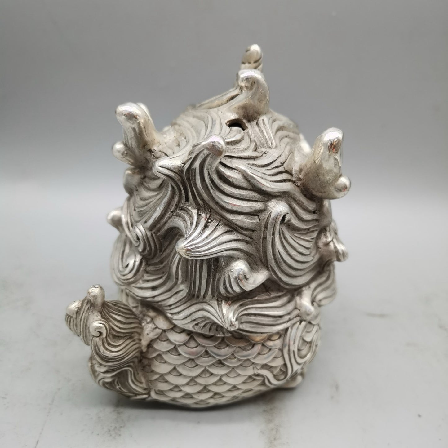 Chinese antique pure copper lion furnace ornaments