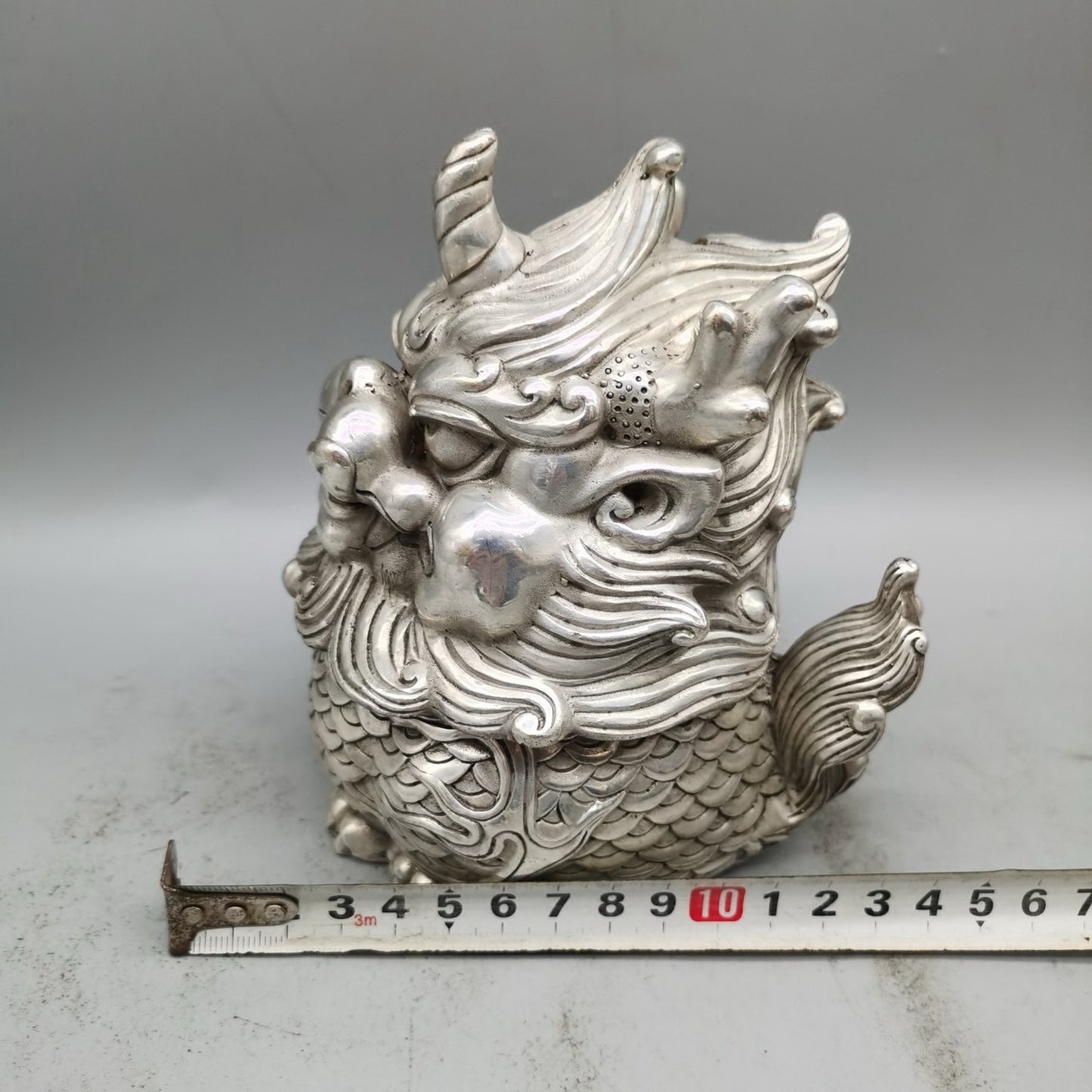 Chinese antique pure copper lion furnace ornaments