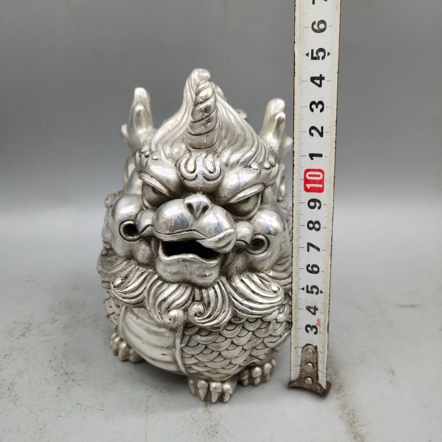 Chinese antique pure copper lion furnace ornaments