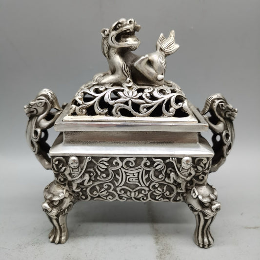 Antique and Retro Pure Copper Pixiu Lion Aromatherapy Stove