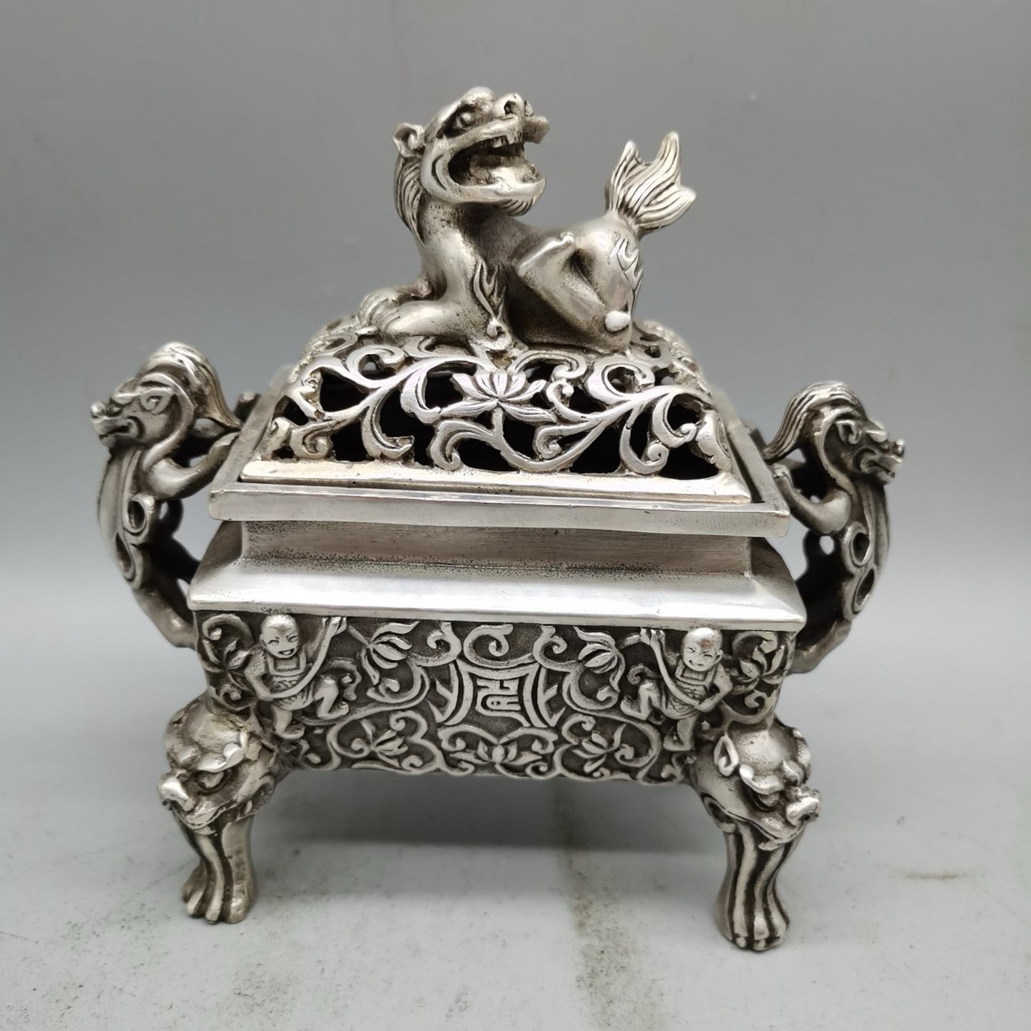 Antique and Retro Pure Copper Pixiu Lion Aromatherapy Stove