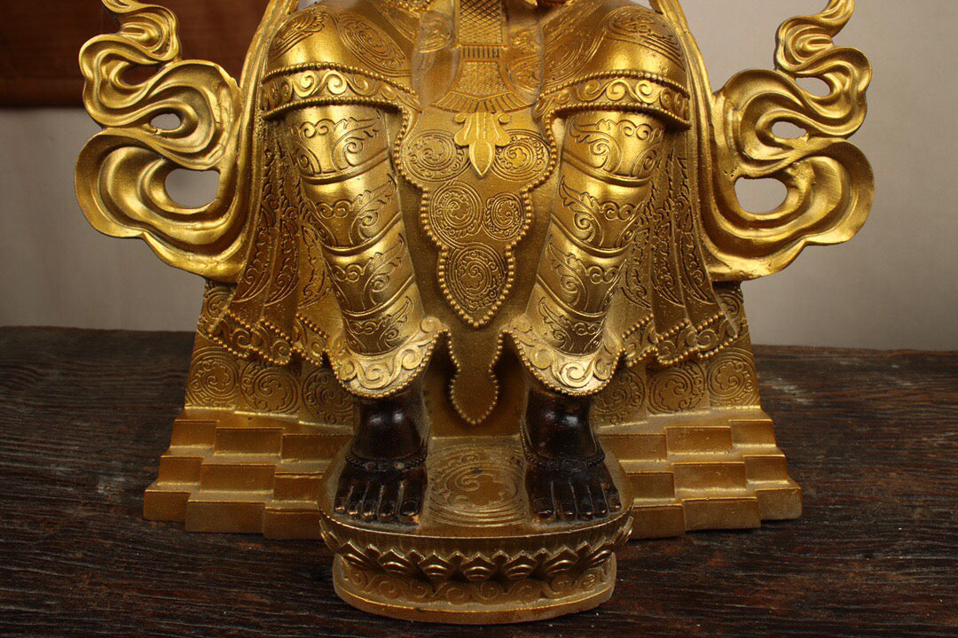 Chinese antique pure copper statue of Maitreya Bodhisattva