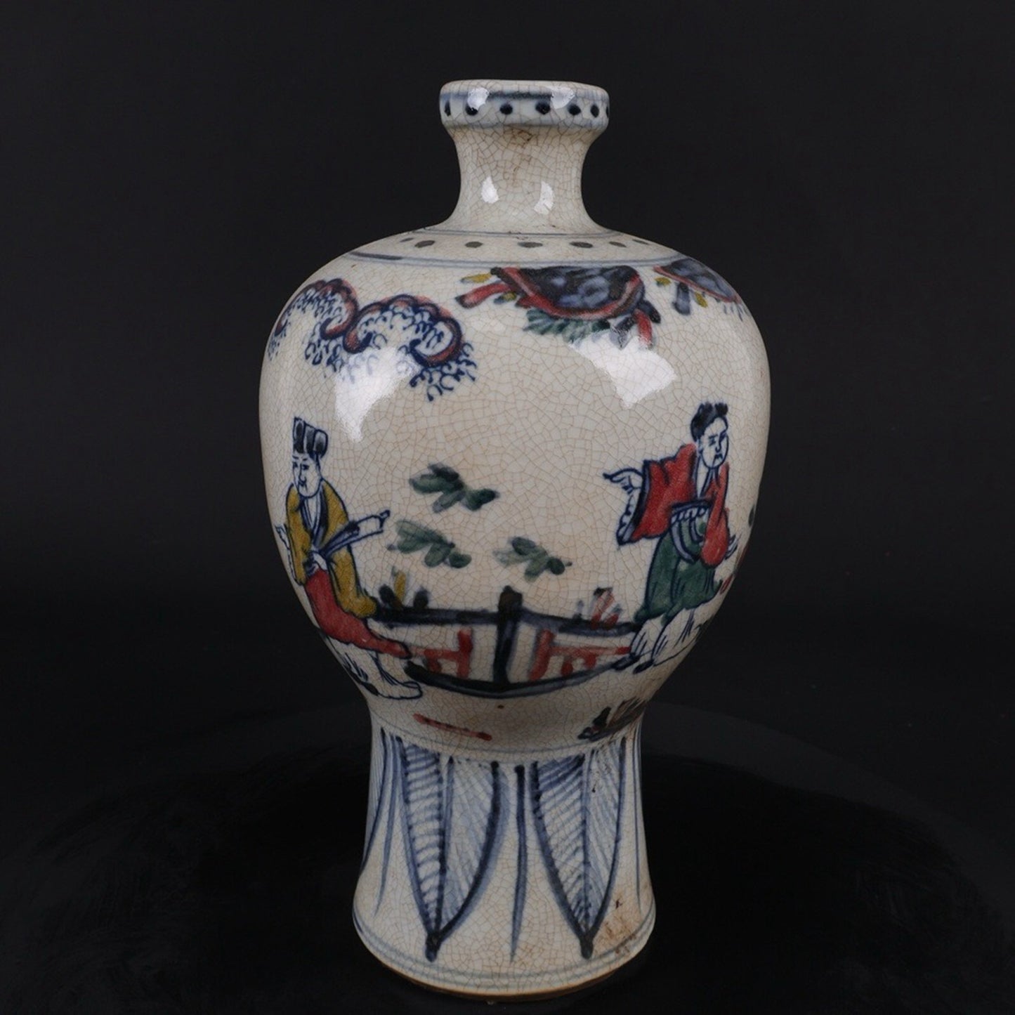 Colorful character story pattern plum vase