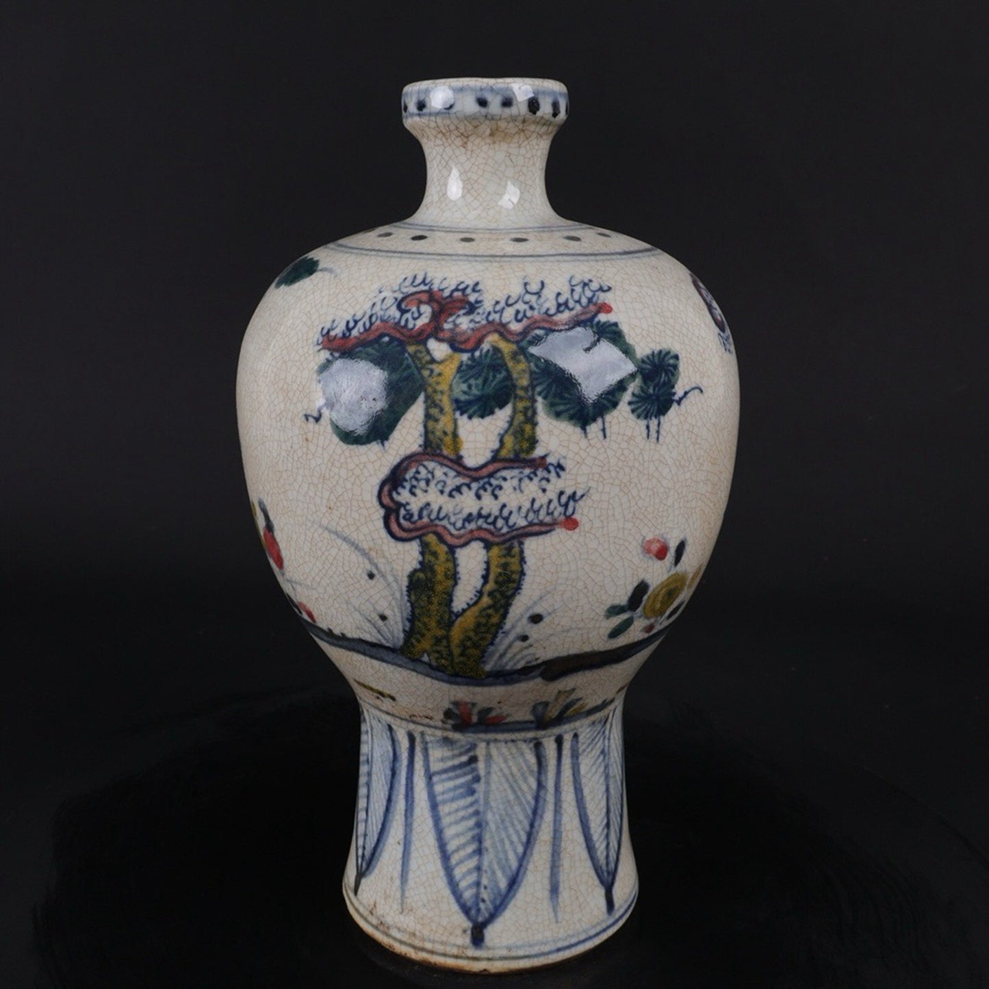 Colorful character story pattern plum vase