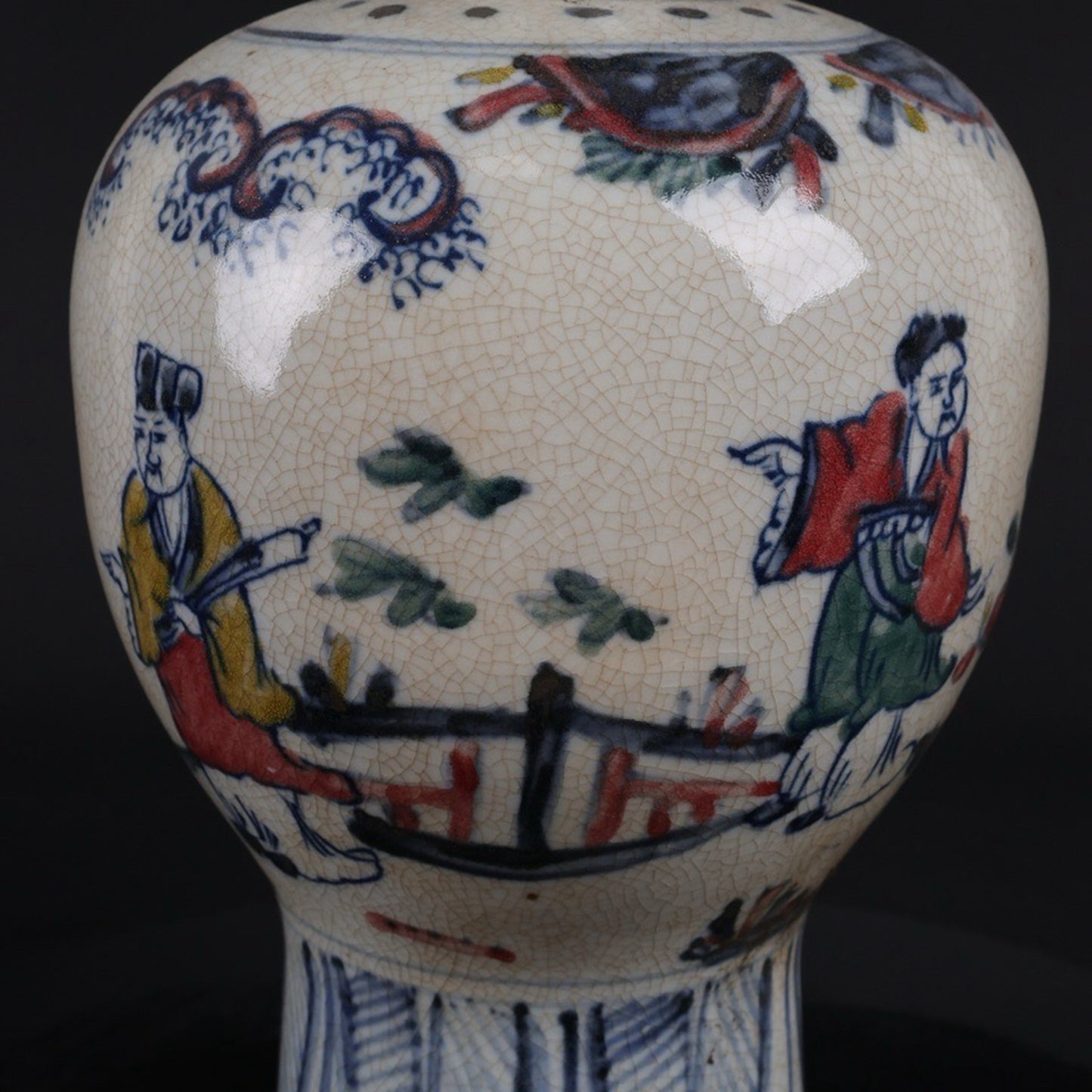 Colorful character story pattern plum vase