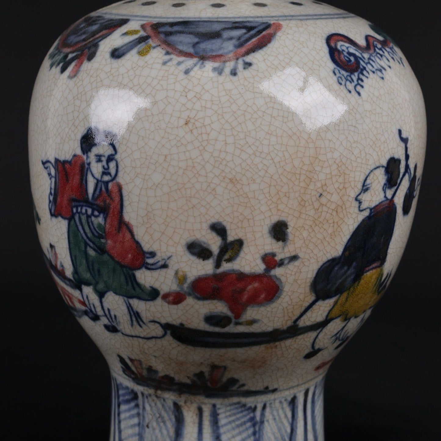 Colorful character story pattern plum vase