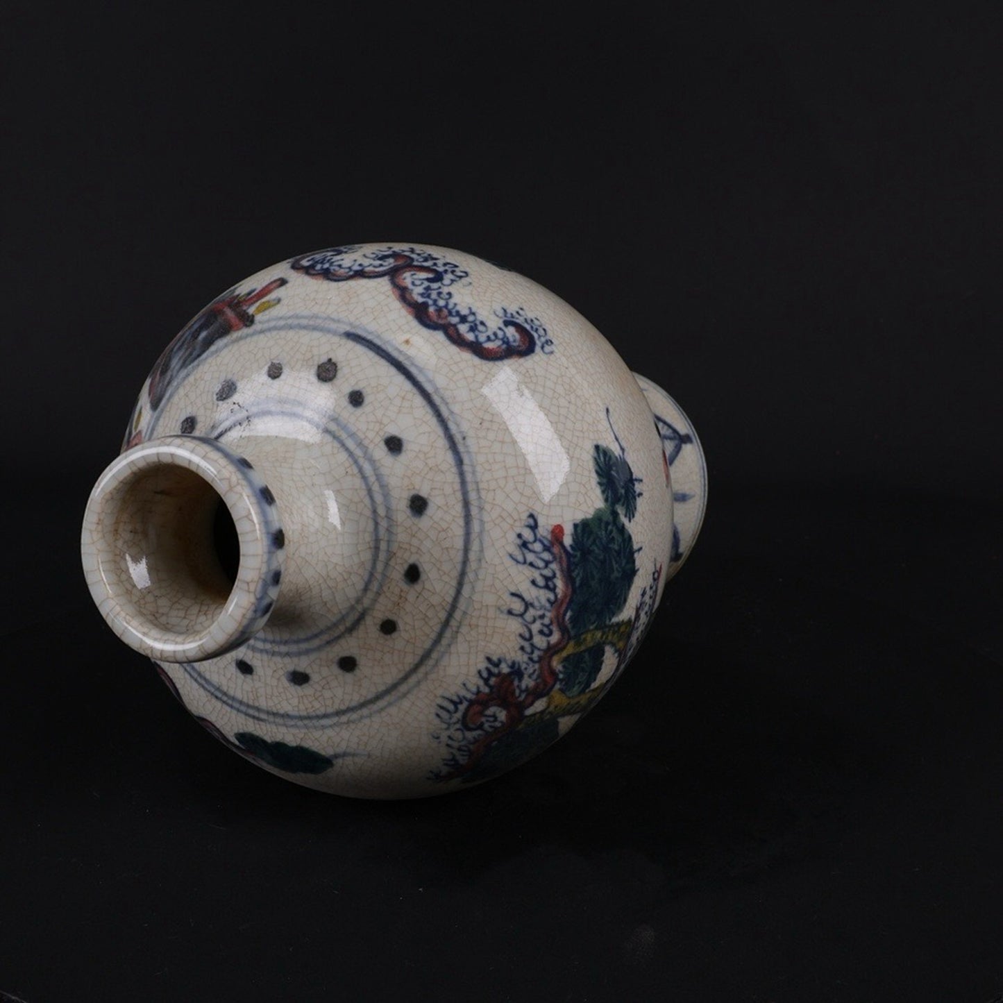 Colorful character story pattern plum vase